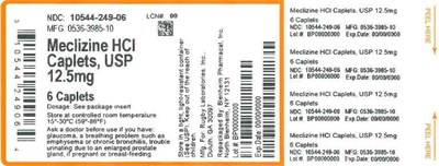 12.5mg 06ct (Label Meclizine HCl Tabs 12 5mg Bpi(10544 249 06) Rugby(0536 3985 10) Rev0)